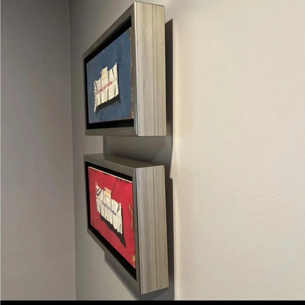 Original 6”x12” oil “notes” paintings on canvas panels. - Picture 5 of 10